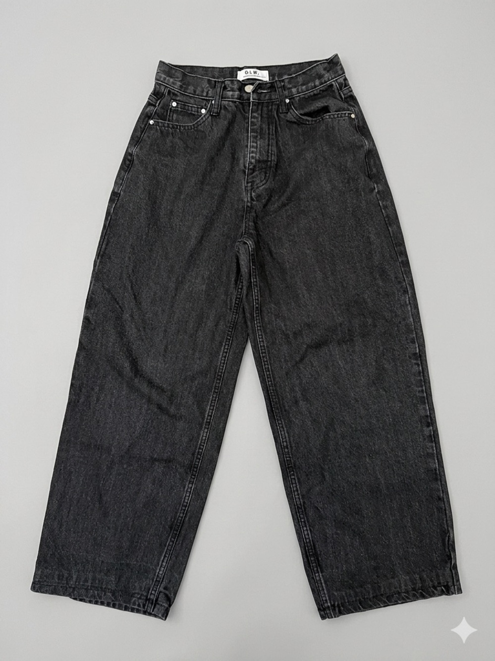 GLW. Wide-Leg Super Baggy Black Jeans